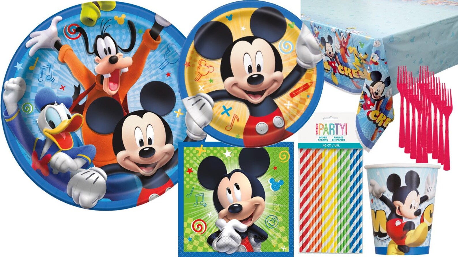 Mickey Mouse Party Supplies Bundle With Plates Napkins Etsy