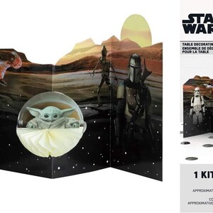 Paquete de suministros para fiesta de Baby Yoda de El Niño Mandaloriano con platos para pastel y servilletas para 8 invitados imagen 6