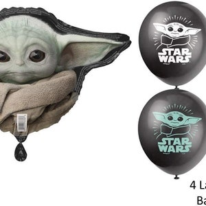 Paquete de suministros para fiesta de Baby Yoda de El Niño Mandaloriano con platos para pastel y servilletas para 8 invitados imagen 5