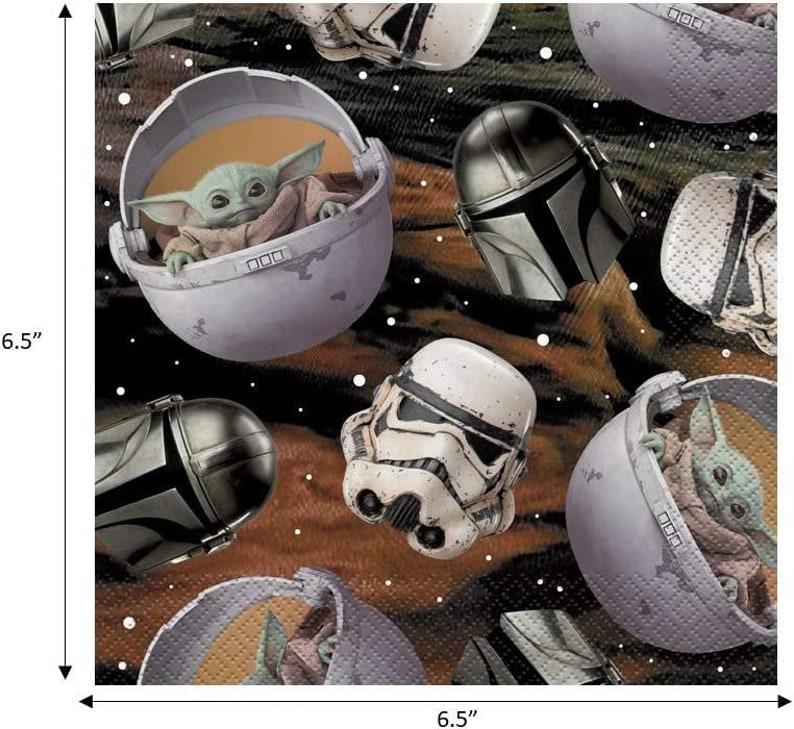Confezione per 8 articoli per feste Mandalorian The Child Baby Yoda Bundle con piatti piani e tovaglioli per 16 ospiti immagine 3