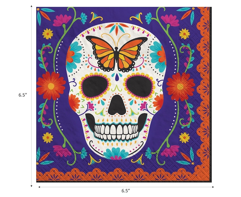 Dia De Los Muertos / Day of the Dead Plates and Napkins for 40 Guests ...