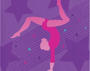 Gymnastics Party Paper Beverage Napkins  - 16ct