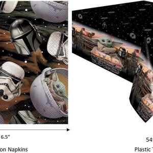 Juego de mesa para 8 Mandalorian The Child Baby Yoda Party Supplies Bundle con platos y servilletas para 16 invitados imagen 3