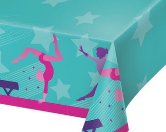 Gymnastics Party Paper Table Cover - 54" x 102"