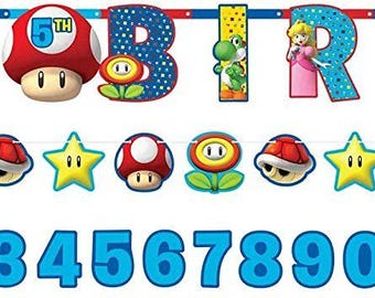 Super Mario Brothers Jumbo Letter Banner Kit