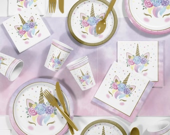 Suministros de fiesta de bebé unicornio