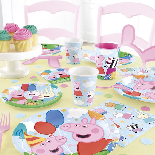 Peppa Pig Birthday Party Supplies |  Peppa Pig Plates | Peppa Pig Napkins | Peppa Pig Cups | Peppa Pig Balloons | Peppa Pig Decorations