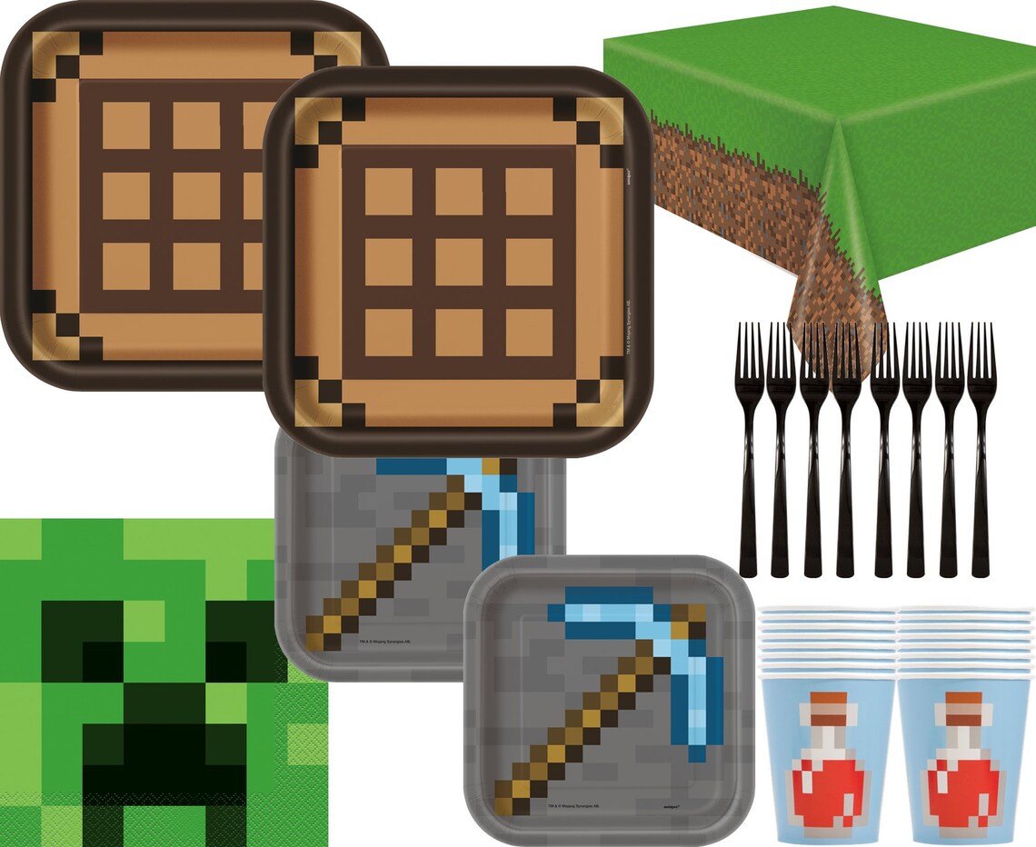 Minecraft Party Supplies Bundle Etsy