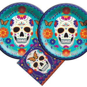 Dia De Los Muertos / Day of the Dead Plates and Napkins for 40 Guests