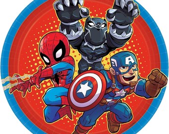 Marvel Super Hero Adventures Cake Plates and Napkins