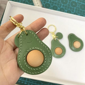 handmade Avocado keychain bag charm  leather accessary car mirror charm gift father boyfriend friendship holiday birthday