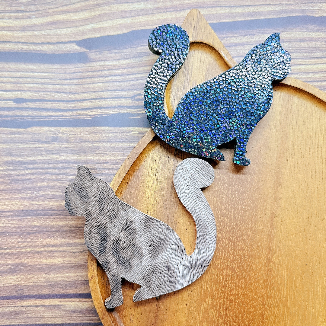 Handmade Leather Cat Refrigerator Magnet: Unique Kitty Gift - Etsy