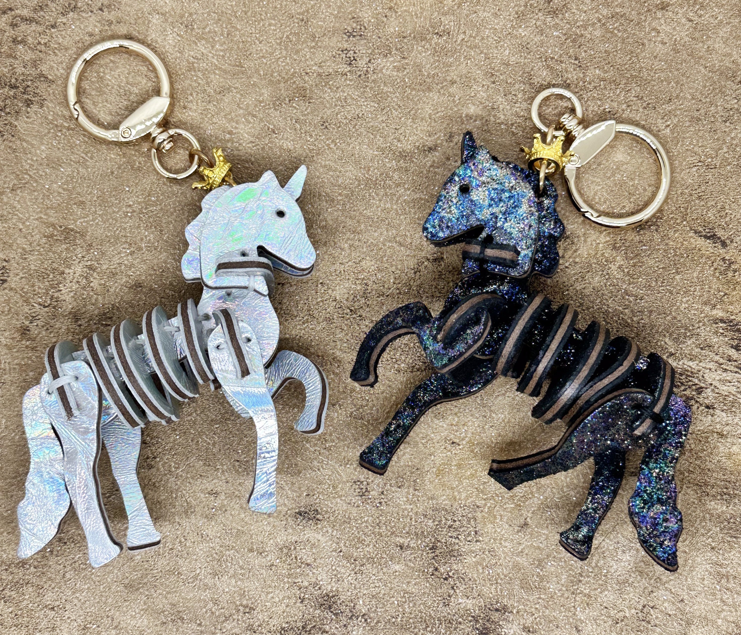Handmade Unique Genuine Leather Unicorn Keychain Bag Charms Accessary Gift Idea Girl Daughter Friend Birthday Holiday