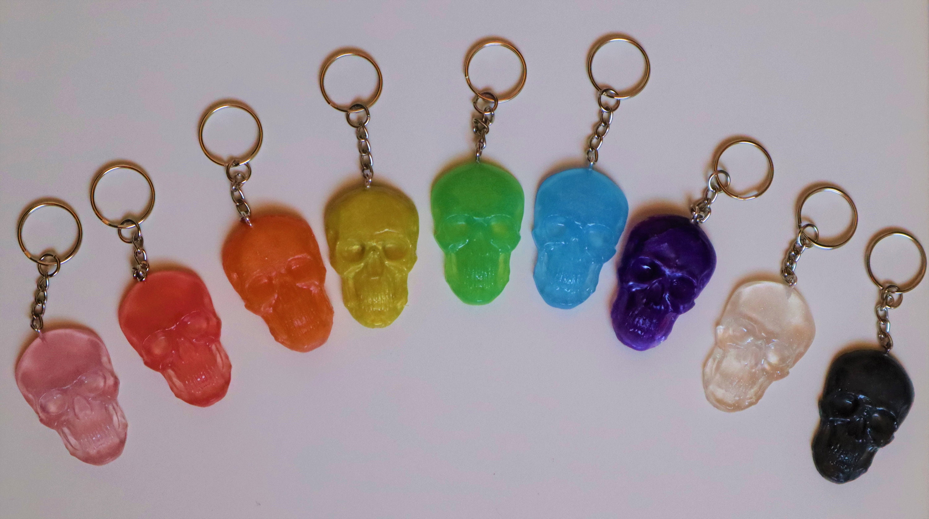 Glitter Skull Keychain Etsy