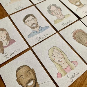 Personalised Watercolour Place cards | Wedding Favours | Wedding Illustration | Custom Portrait | Guest Portraits | Table Place Names