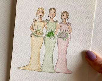 Personalised Portraits | Wedding Favours | Wedding Illustration | Custom Portrait | Friendship Portraits | Birthday Gift | Family Portrait