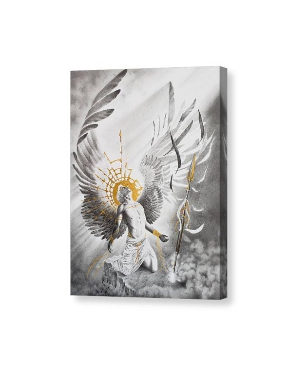 Archangel Zerachiel canvas Print - Etsy