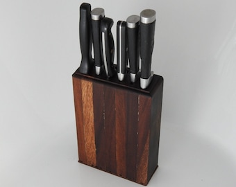 Reclaimed South Rhodesian Mahogany Wooden Knife Block