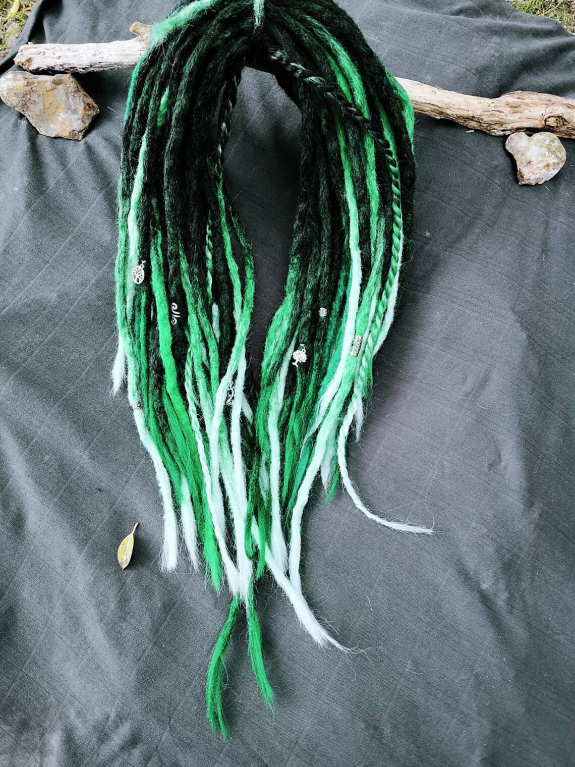 Synthetic dreadlocks green mix fake dreads hair extension Etsy