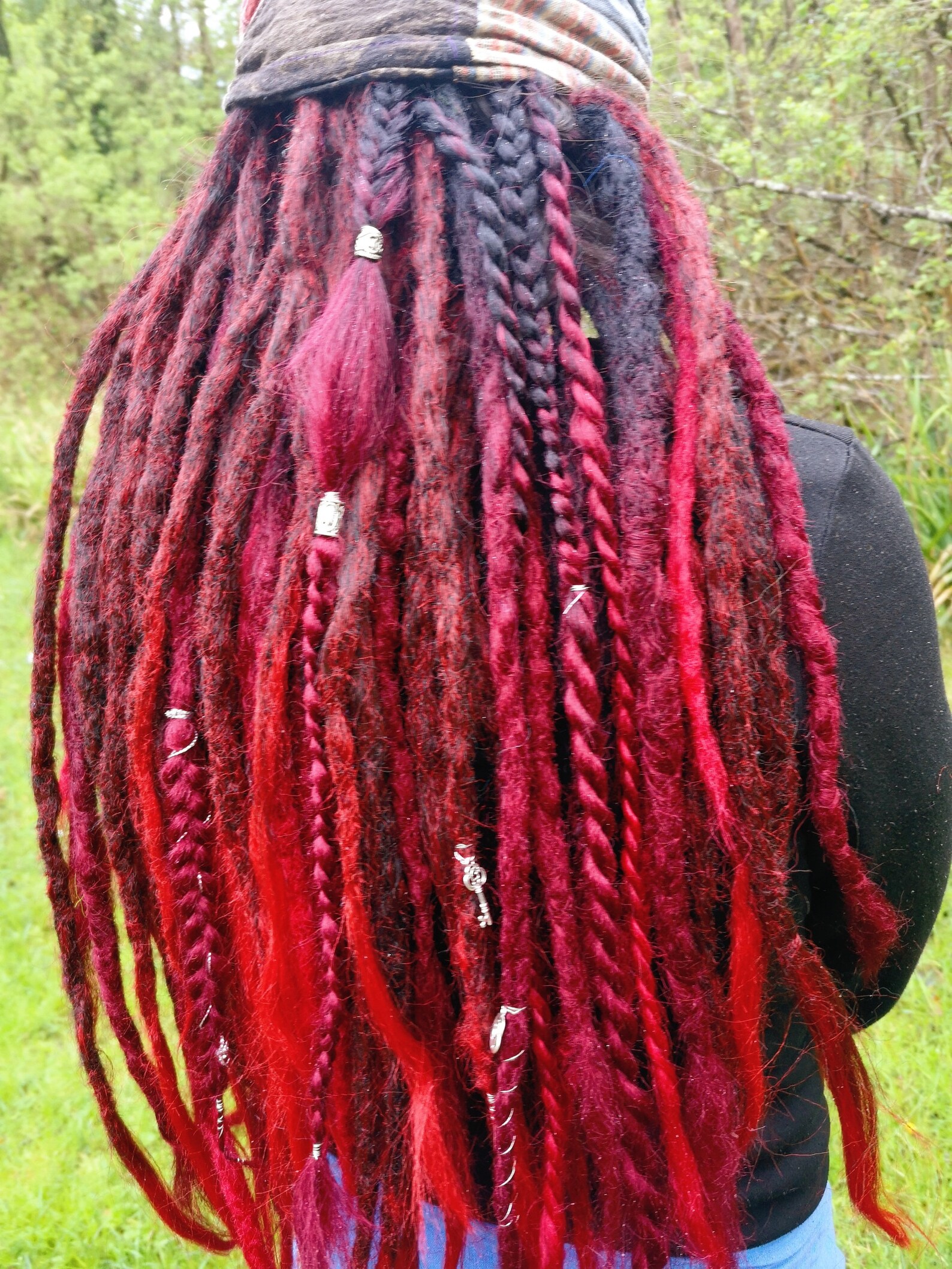 Synthetic dreadlocks red fake dreads hair extension beads Etsy