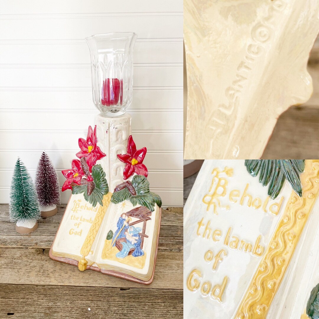 Vintage Ceramic Bible , Ceramic Circa 1970s No Electrical Ceramic Light