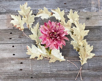 Vintage Brass Leaves; Set of 2 Wall decor circa 1970s, wall hanging, nursery decor, Thanksgiving Centerpiece