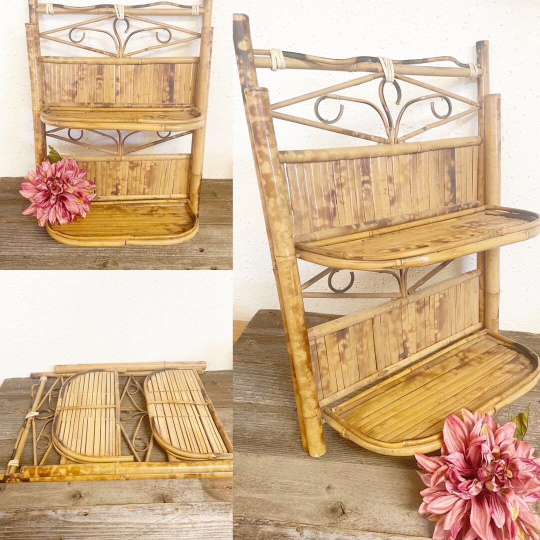 Vintage Wood/bamboo Style Wall Rack 21 Wall Hanging Etsy