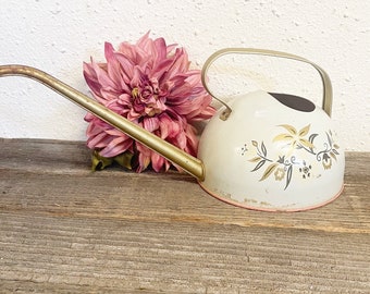 Vintage Metal Painted Watering Can or Water Bucket with handle;  Succulent Long Spout Watering can