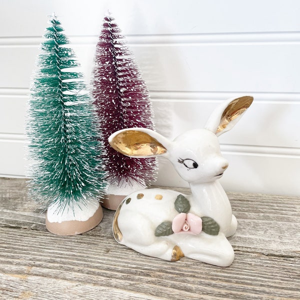 Vintage Kitschy Christmas Fawn or deer; circa 1960s, Mid Century Kitsch,