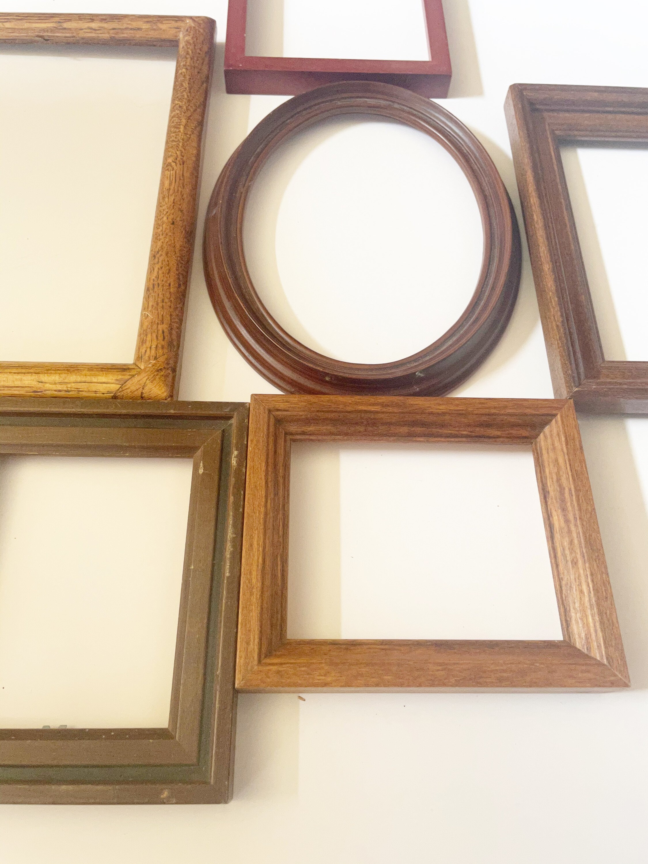 Vintage Wood Frames with no glass Assorted set of 6 Picture Etsy