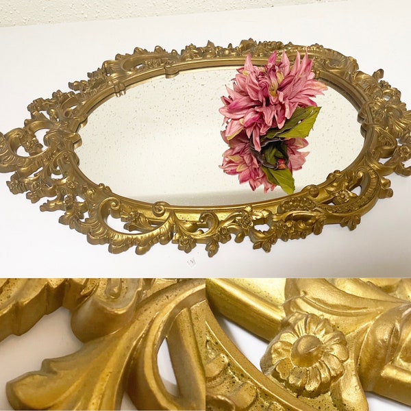 Large Ornate Gold Bathroom Mirror - Etsy
