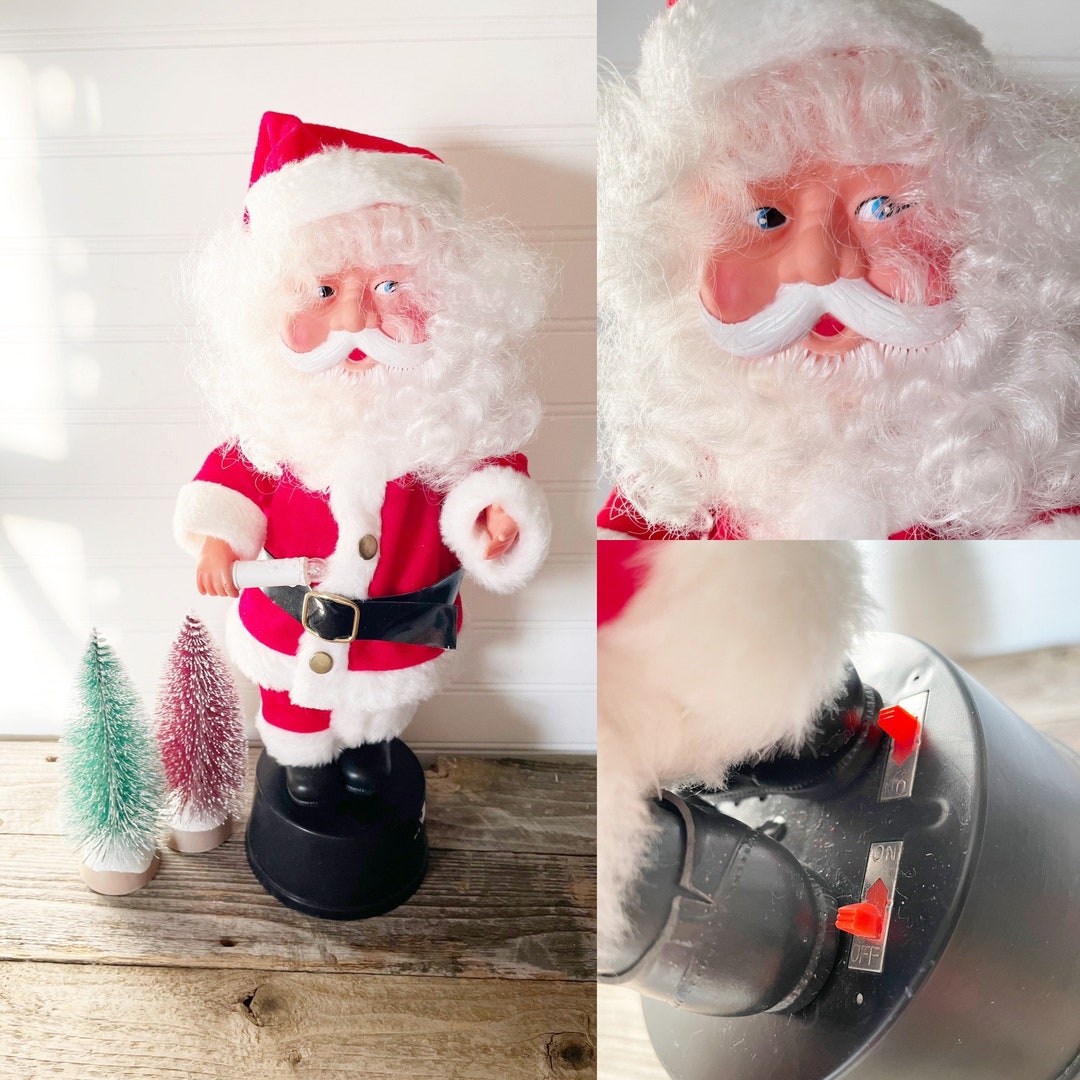 Vintage Animated Santa Circa 1971, Christmas Santa Plastics 16 Etsy