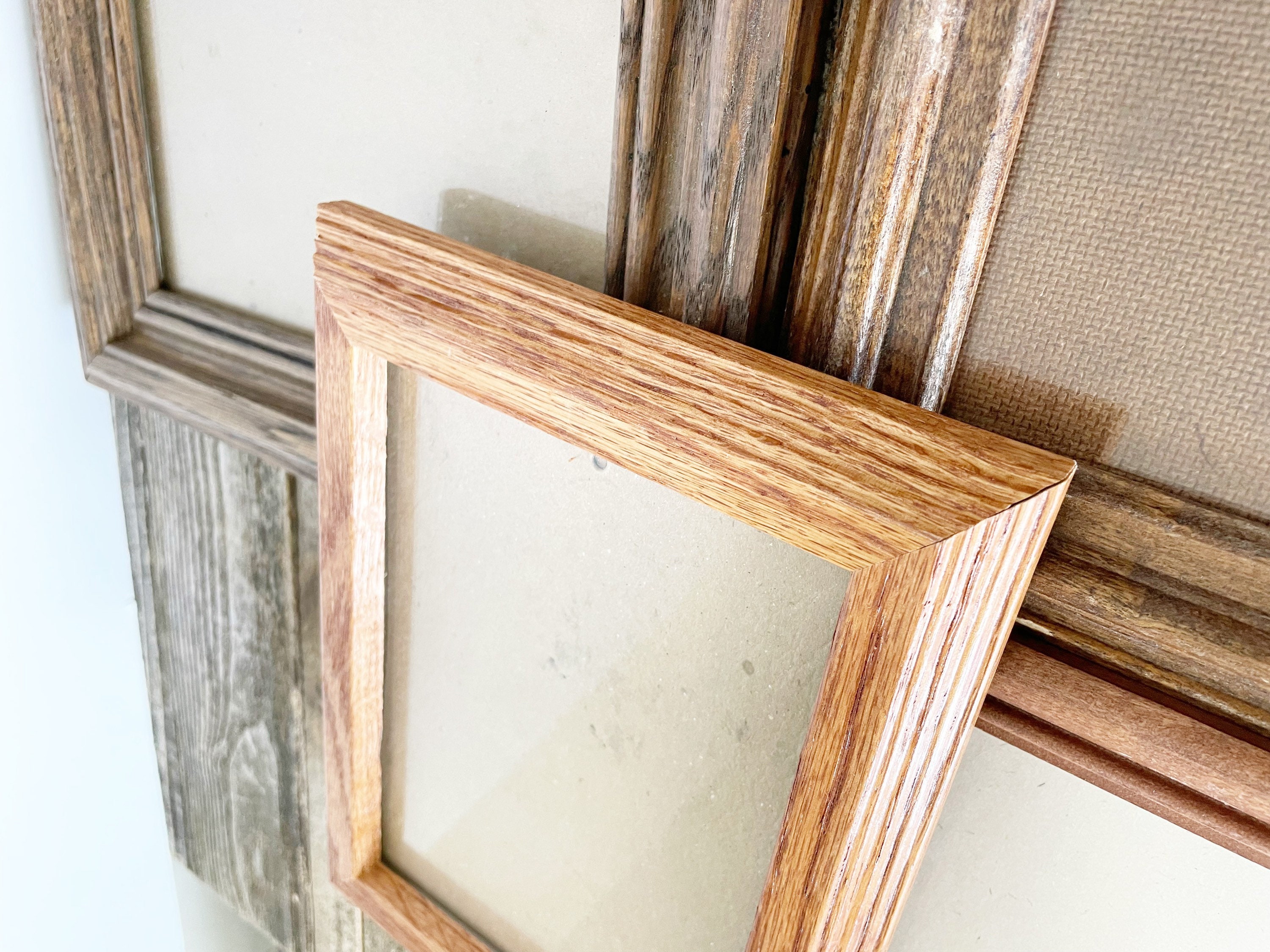 Vintage Dark Wood Frames Assorted set of 7 Picture Frames Etsy