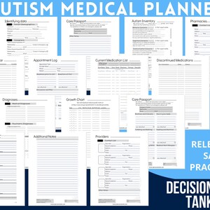 Autism Medical Planner EDITABLE / Doctor Visit Tracker Corjl INSTANT ...