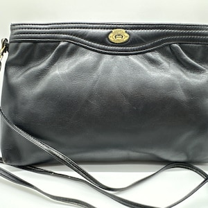 Etienne Aigner Vintage Black Leather Bag with Removable Strap