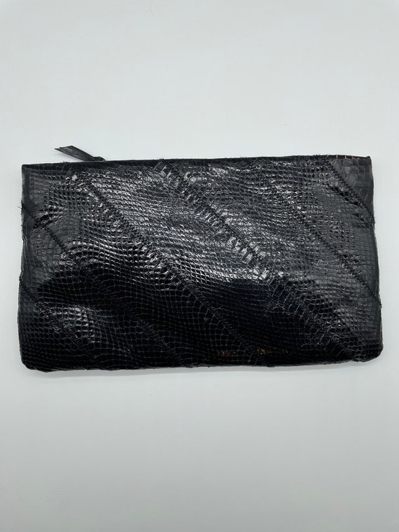 Black Snakeskin Clutch by Cadaz - image 1