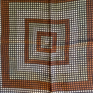 Orange and Brown Vintage Geometric Square Scarf