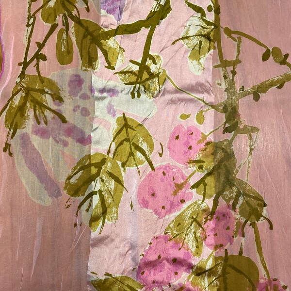 Pink floral Vera Neumann long scarf