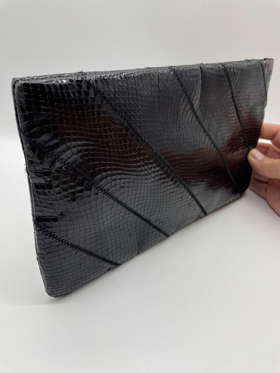 Black Snakeskin Clutch by Cadaz - image 2