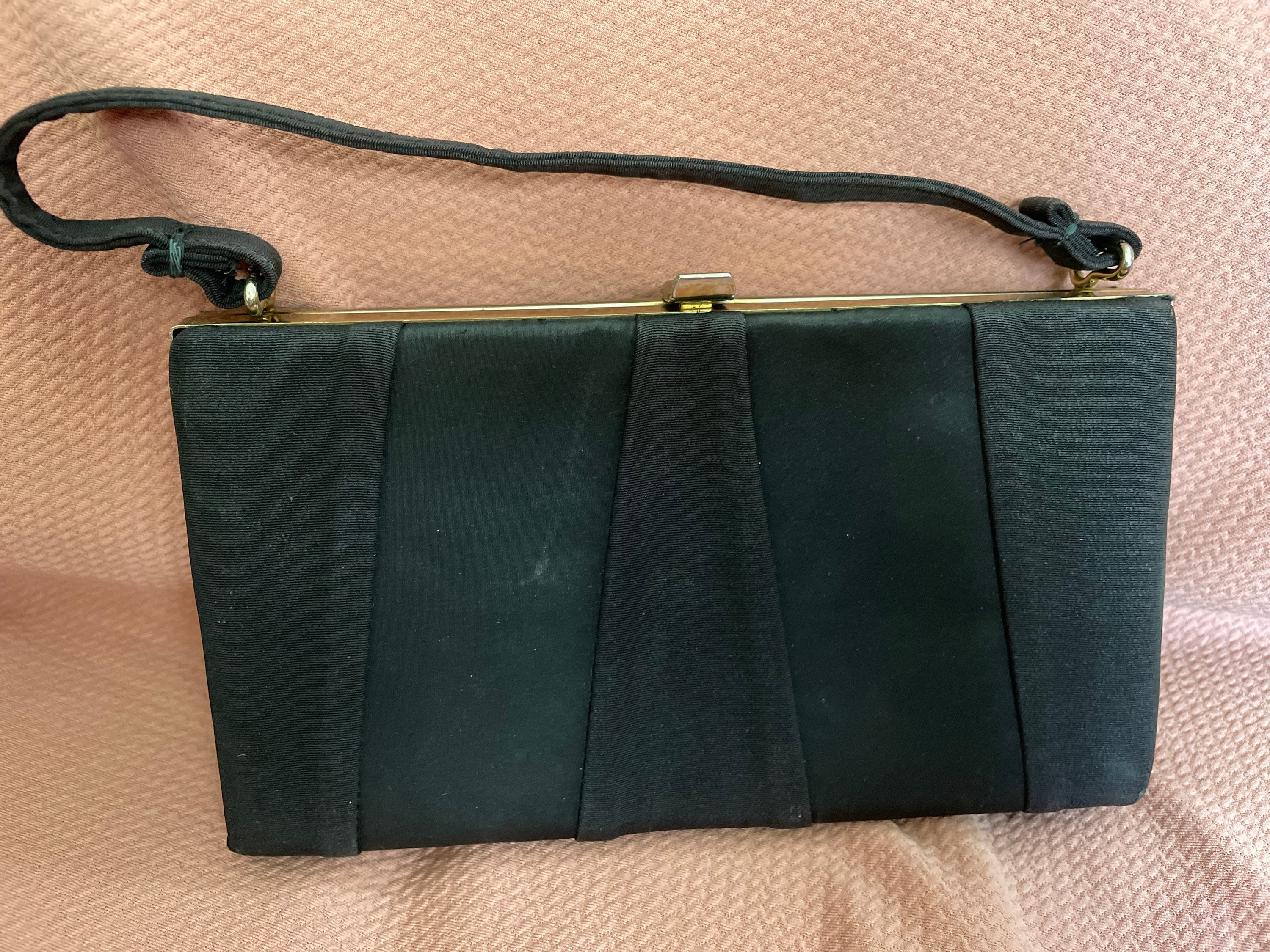 Vintage Black Satin Graceline Master Purse/bag - Etsy