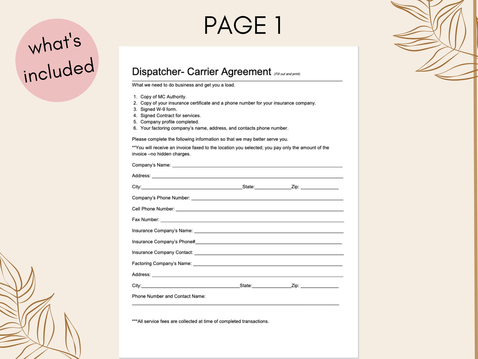 Editable Freight Dispatch Carrier Contract Freight Dispatcher Etsy Editable Freight Dispatch Carrier Contract Freight Dispatcher Etsy