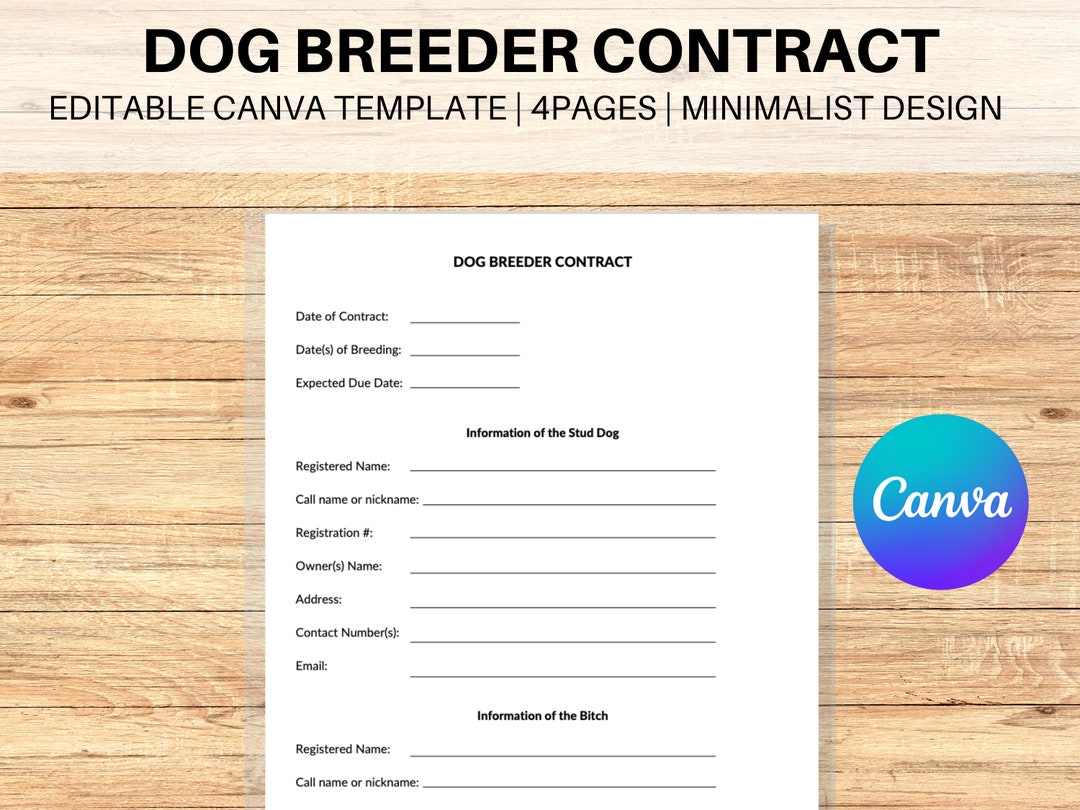 Dog Breeder Contract Breeder Contract Puppy for Sale Form Etsy Dog Breeder Contract Breeder Contract Puppy for Sale Form Etsy