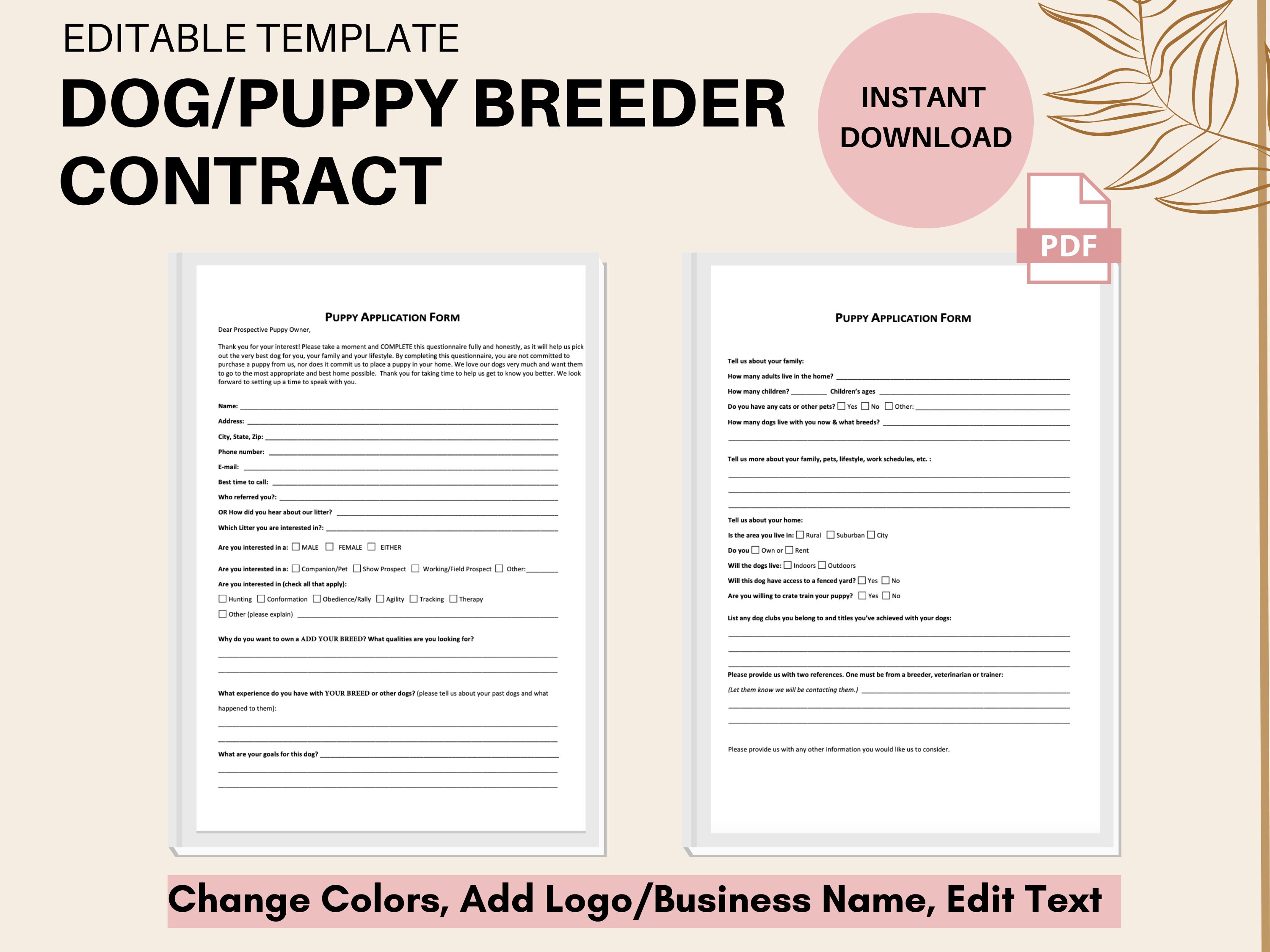 Pet Adoption Form - Etsy