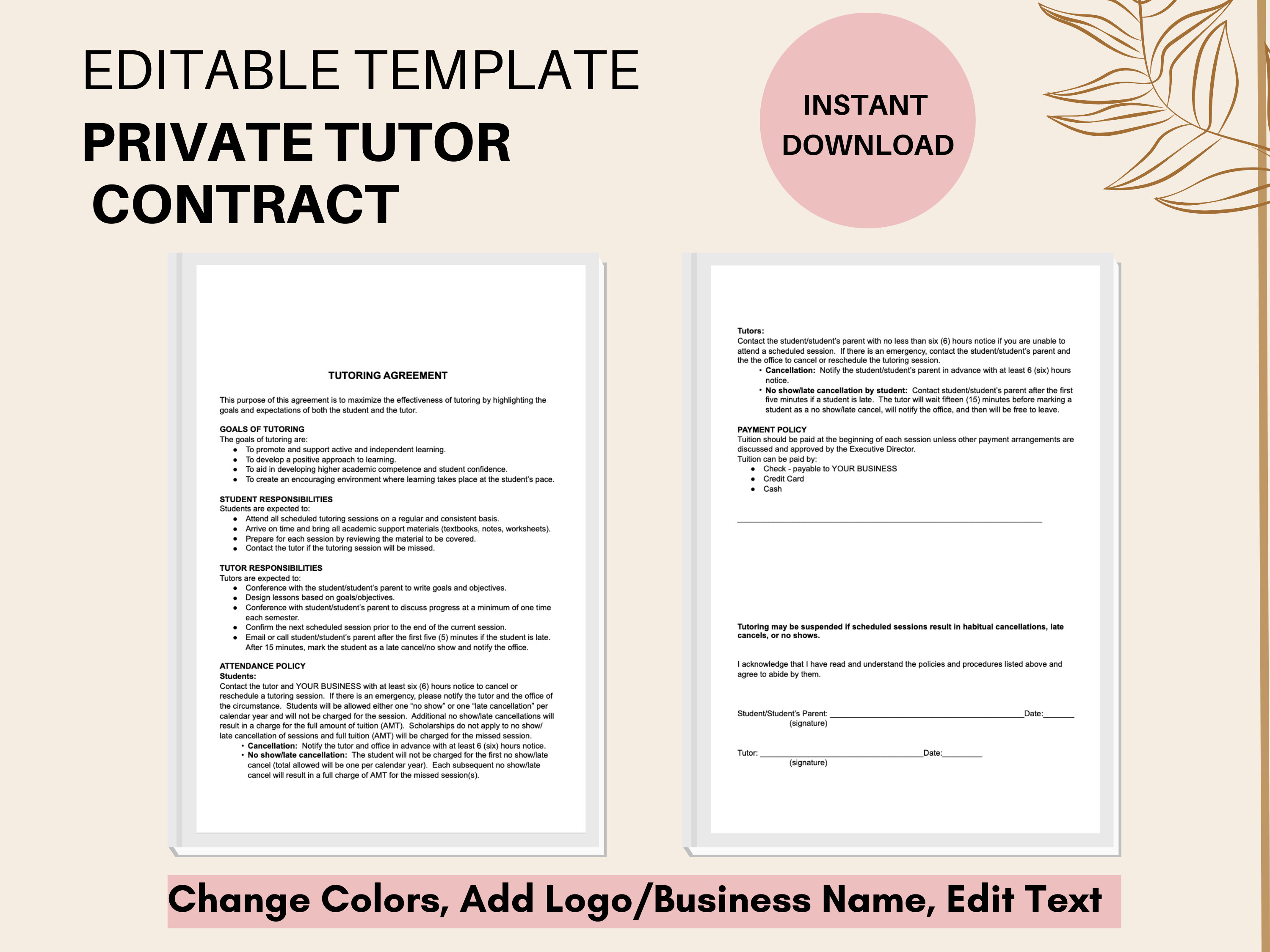 editable-tutor-contract-private-tutoring-contract-template-etsy