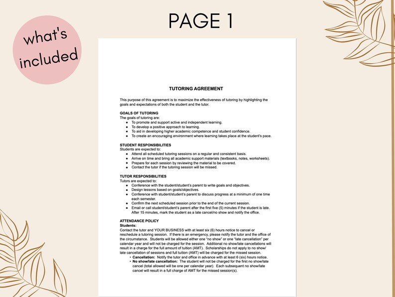 Private Tutoring Agreement Template Private Tutoring Agreement Template