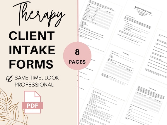 Therapy Client Intake Form for Therapists Counseling - Etsy