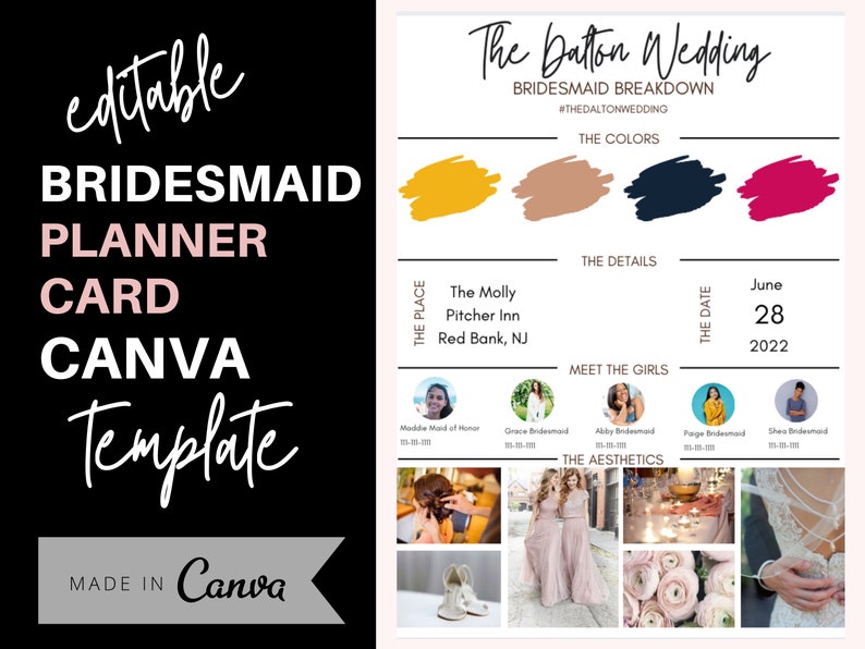 Bridesmaid Planner Card Bridesmaid Proposal Box Essential Etsy