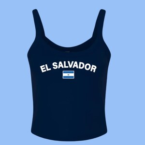 El Salvador Crop Tank Top, Vintage Y2K Crop Tank Top Baby Tee