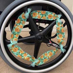 Marigolds- Ribbon Wheelchair Accessories, Wheelchair Decorations, Mobility Aid Accessories, Affordable, Tulle-Tied
