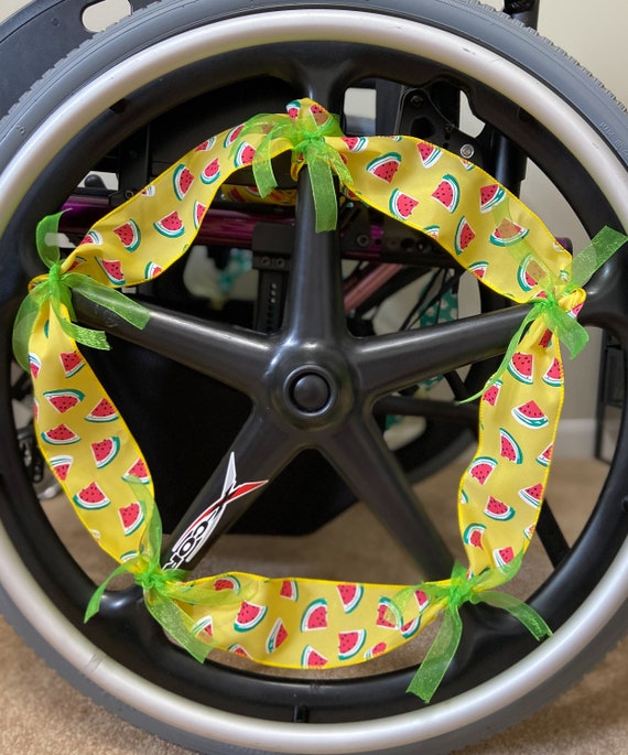 Yellow Watermelons Ribbon Wheelchair Accessories, Wheelchair Decorations,  Mobility Aid Accessories, Affordable, Ribbon-tied 